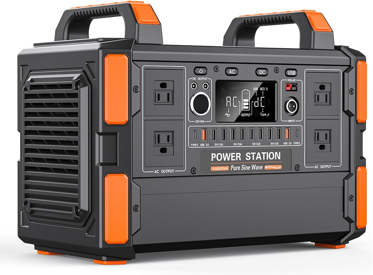 Portable Power Station 1000W 1048Wh Battery Pack Solar Generator Mobile Energy Storage